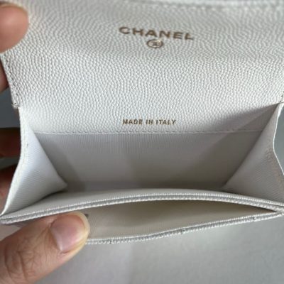 Classic Cardholder White Flap GHW - Chanel