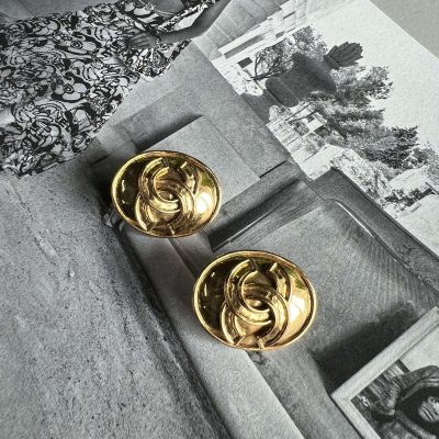 Vintage CC Oval Clip On Earrings - Chanel