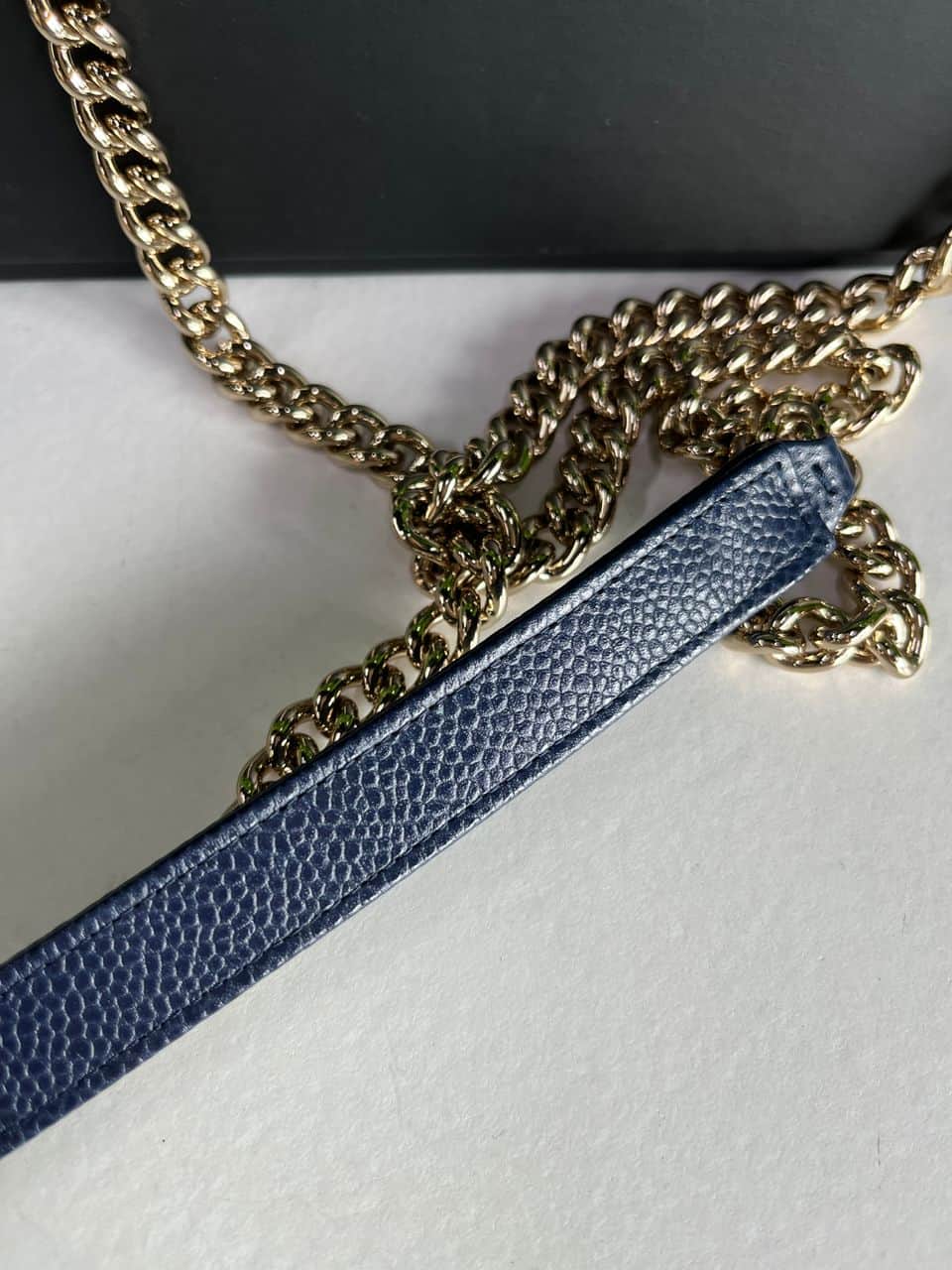 Chanel Navy Caviar Boy Wallet on Chain - La Bagatory