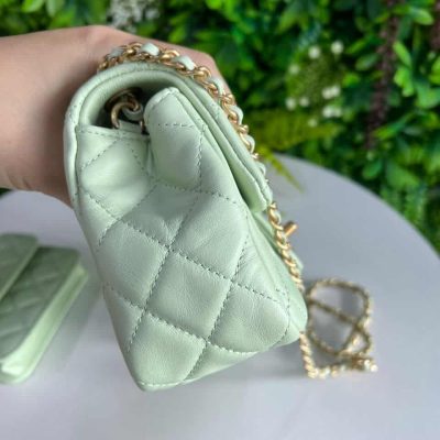 Pearl Crush Mini Rectangular Apple Green - Chanel